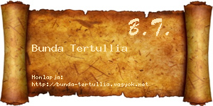 Bunda Tertullia névjegykártya